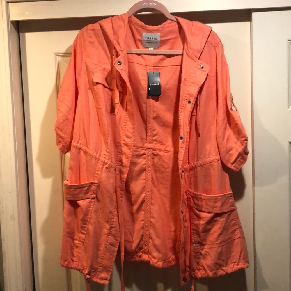 Coral light linen jacket size 1x from Torrid